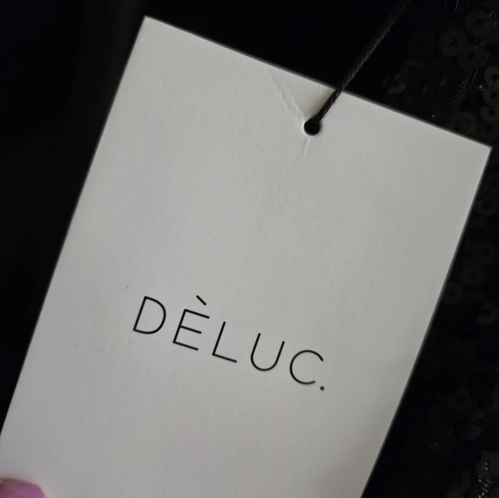 Deluc | Black Sequin Mini  Dress Cocktail Glam NWT - Picture 9 of 11